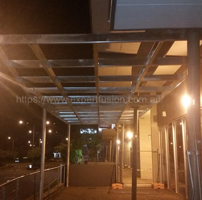 Steel Welder. Steel Fabricator. Steel Fabrication. Onsite welding of Steel roof frame for restaurant on Gold Coast